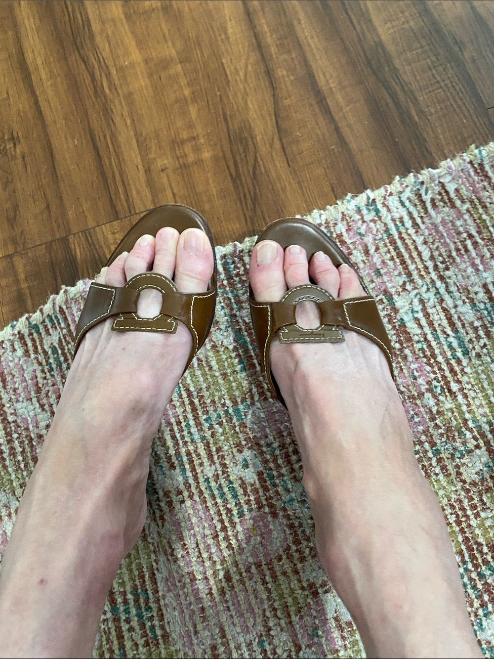 Ferragamo Chocolate Brown 2.25 inch Sandals. Size 8B, Made in Italy. Stunning - Picture 14 of 16